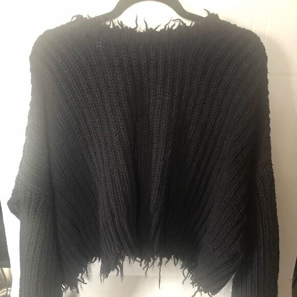 Wildfox Deep-V Reversible Palmetto Sweater Black - Picture 8 of 8